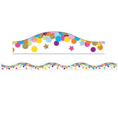 Big Magnetic Scallop Border, 24 X 1.5, Confetti