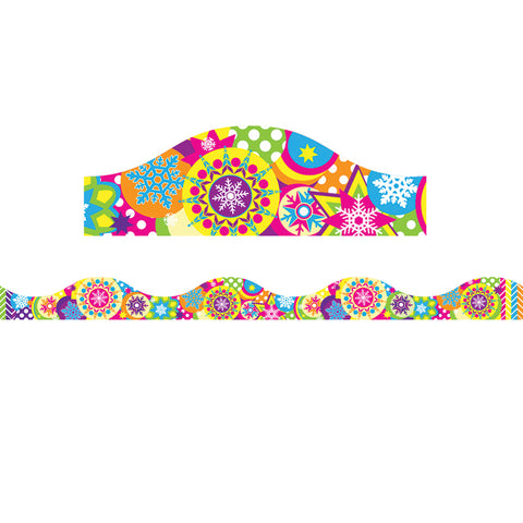 Magnetic Scallop Border Color Snowflakes, 12'