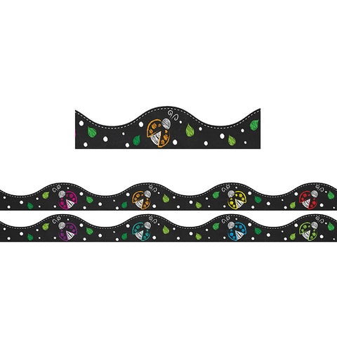 Magnetic Scallop Border Chalk Ladybugs, 12'