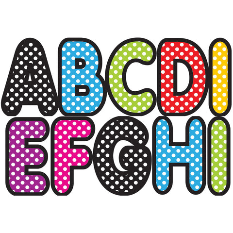 Magnetic Letters, 2.75, Assorted Color Polka Dot