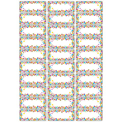 Magnetic Die-Cut Small Foam Nameplates & Labels, Confetti, 30 Pieces