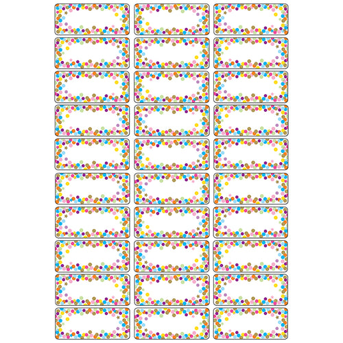 Magnetic Die-Cut Small Foam Nameplates & Labels, Confetti, 30 Pieces