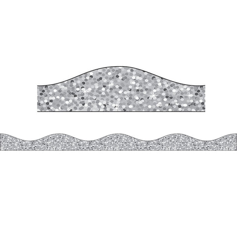 Magnetic Border, Silver Sparkle, 12'