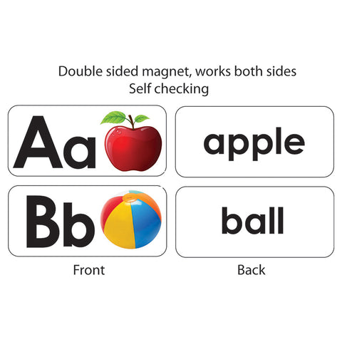 Abc Picture Words Double-Sided Magnets, 27 Pieces