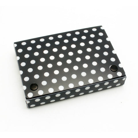 Poly Index Card Box, 4 X 6, B&W Dots