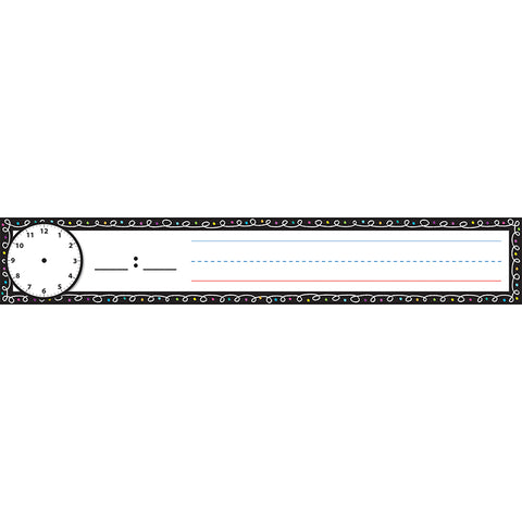 Pocket Chart Inserts, Scheduling/Sentence Strip Cards, 2 X 12, Chalk Loops, Pack Of 12
