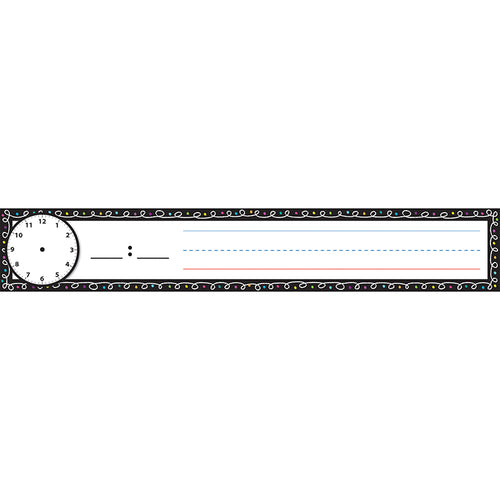 Pocket Chart Inserts, Scheduling/Sentence Strip Cards, 2 X 12, Chalk Loops, Pack Of 12