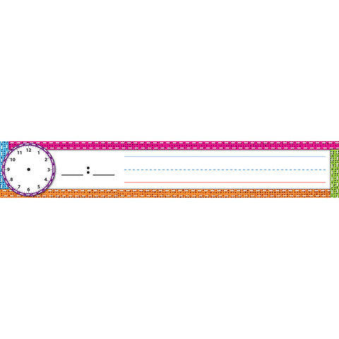 Pocket Chart Inserts, Scheduling/Sentence Strip Cards, 2 X 12, Burlap Stitched, Pack Of 12