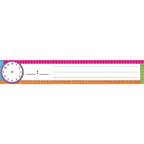 Pocket Chart Inserts, Scheduling/Sentence Strip Cards, 2 X 12, Burlap Stitched, Pack Of 12