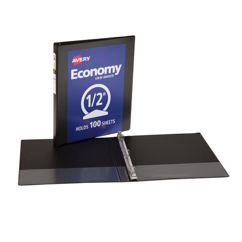 Economy View Binder, 1/2 Capacity, Black