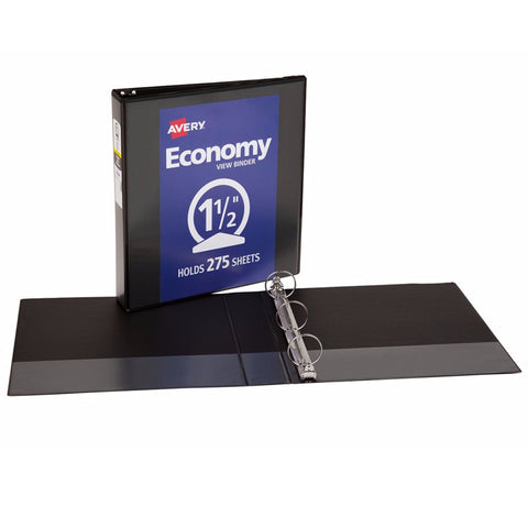 Economy View Binder, 1-1/2 Capacity, Black