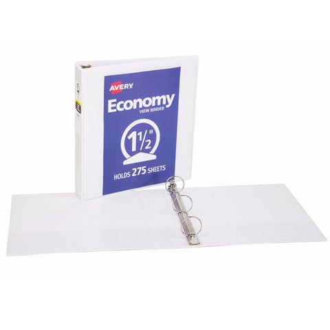 Economy View Binder, 1-1/2 Capacity, White