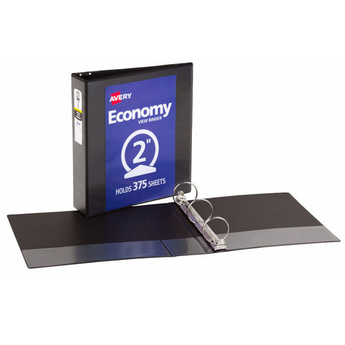 Economy View Binder, 2 Capacity, Black