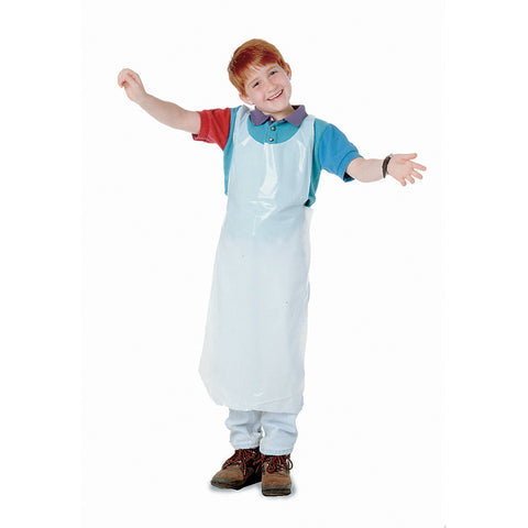 Bib Style Kids Disposable Aprons, White, Pack Of 100