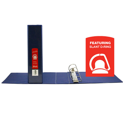 Bazic Slant D Ring View Binder With 2 Pockets, 2, Blue