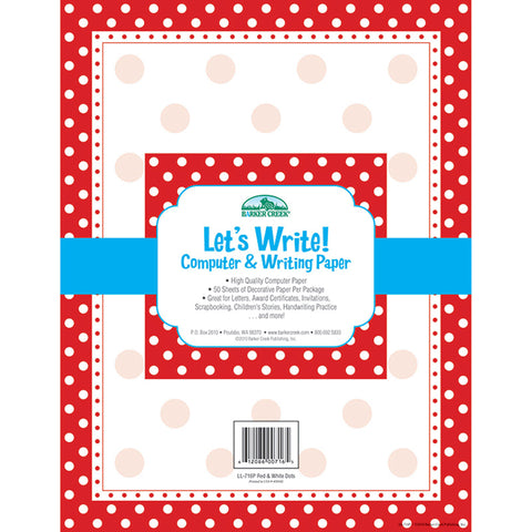 Red & White Dot Computer Paper, 8.5 X 11, 50 Sheets