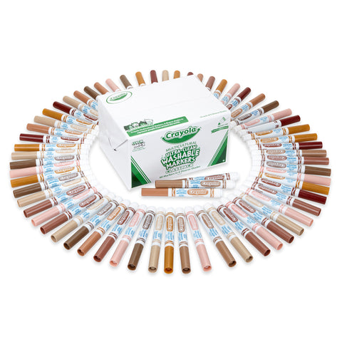 Broad Line Ultra Clean Washable Multicultural Markers Classpack, 8 Colors, 80 Count