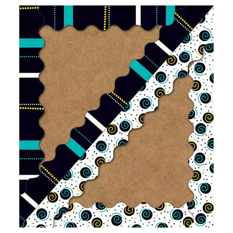 Black, White & Bold Scalloped Borders, 39'