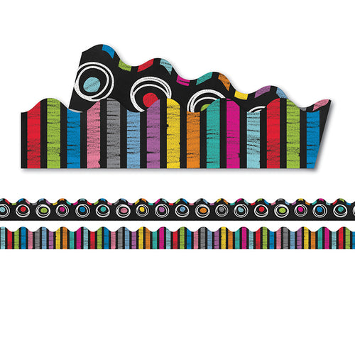 Colorful Chalkboard Two-Sided Scalloped Border