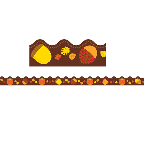 Acorns & Pumpkins Scalloped Borders, 39 Feet