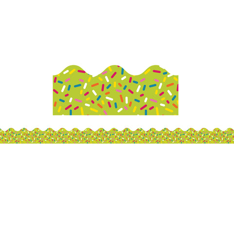 School Pop Lime Sprinkles Scalloped Borders, 39'