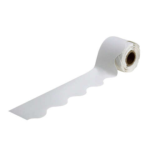 White Rolled Scalloped Borders, 36'