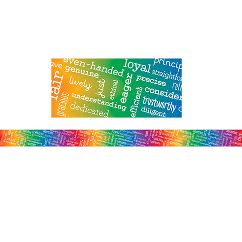 Positive Character Traits Straight Borders, 36'