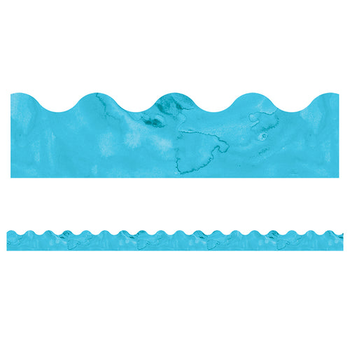Celebrate Learning Watercolor Blue Scalloped Borders, 39'