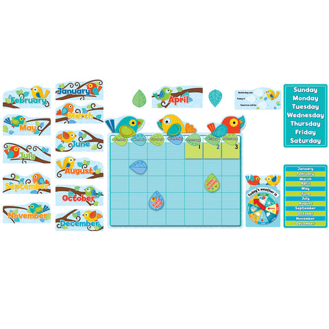 Boho Birds Calendar Bulletin Board Set