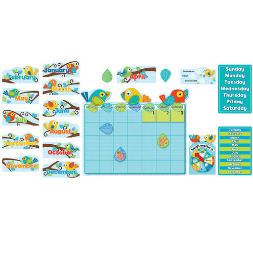 Boho Birds Calendar Bulletin Board Set