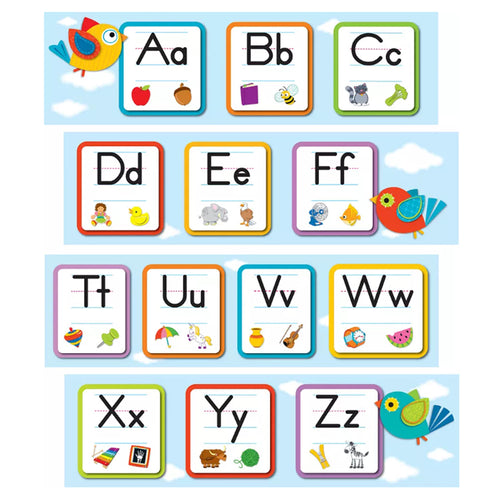 Boho Birds Alphabet Mini Bulletin Board Set