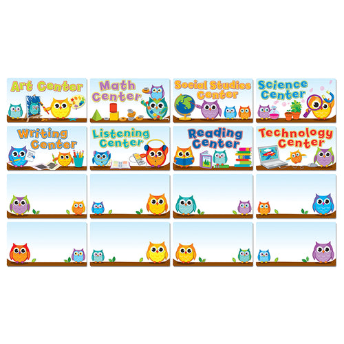 Colorful Owls Center Signs Mini Bulletin Board Set