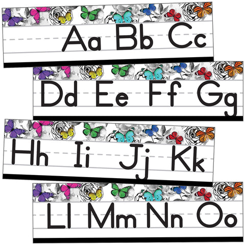 Woodland Whimsy Alphabet Line: Manuscript Mini Bulletin Board Set