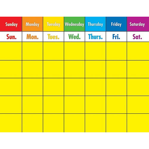 Colorful Calendar Chart