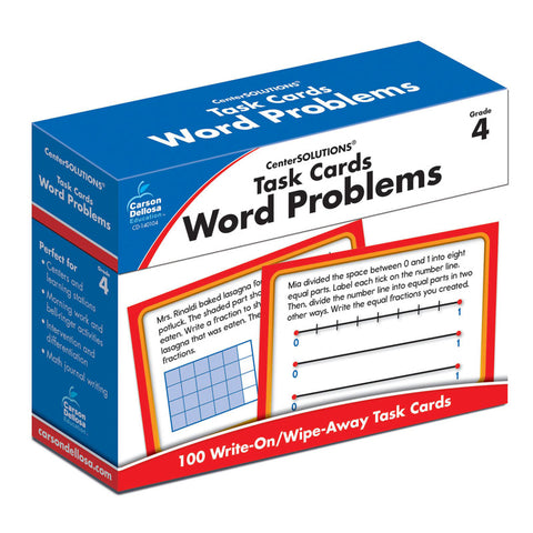 Word Problems Task Card, Grade 4, Pack Of 100