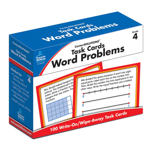 Word Problems Task Card, Grade 4, Pack Of 100