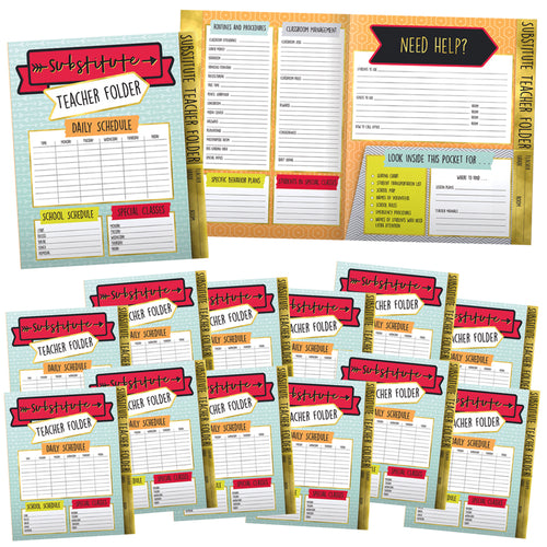 Aim High Substitute Teacher Folder, Pack Of 24