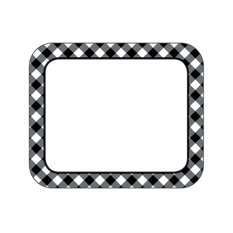 Woodland Whimsy Black & White Gingham Name Tags