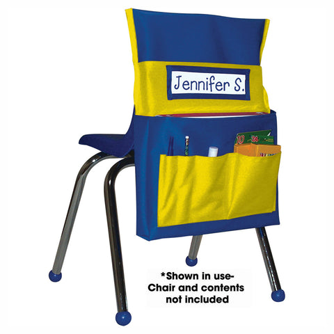 Chairback Buddy„¢ Pocket Chart, Blue/Yellow