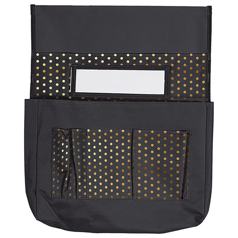 Chairback Buddy„¢: Black With Gold Polka Dots