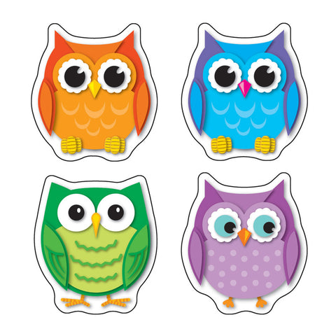 Colorful Owls Shape Stickers