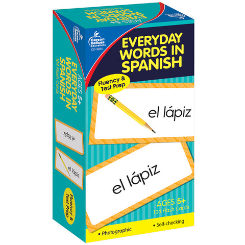 Everyday Words In Spanish: Photographic Flash Cards, Grade Pk-8