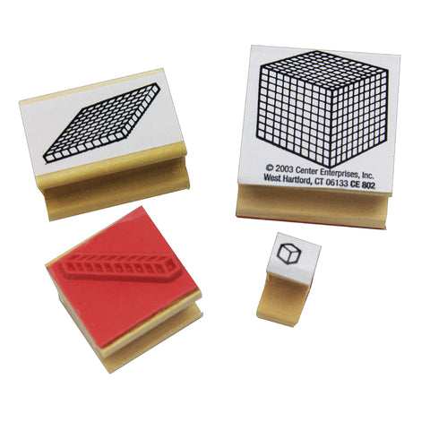 Base 10 Block Stamp Set, 4/Pkg