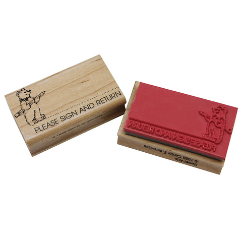Please Sign Bear Sweet-Arts Artistic Rubber Stamp