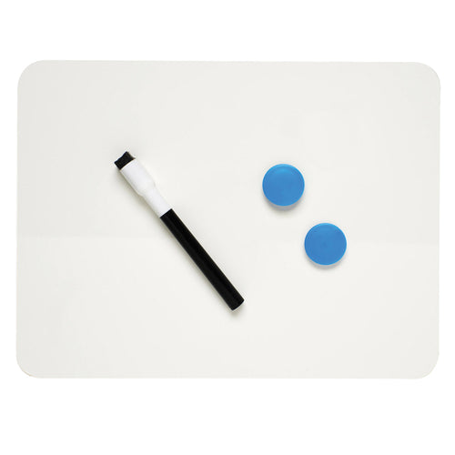 Magnetic Dry Erase Board, Two Sided, Plain/Plain, 9 X 12
