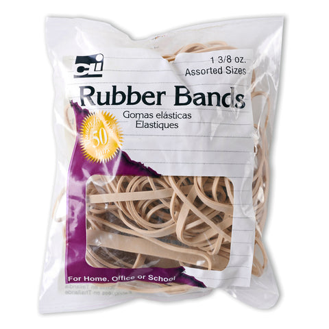 Rubber Bands, Natural Color, 1 3/8 Oz. Bag