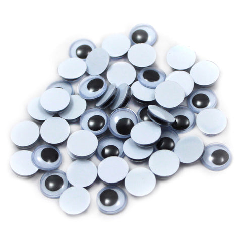 Wiggle Eyes - Round - 10Mm - Black - 50/Bg