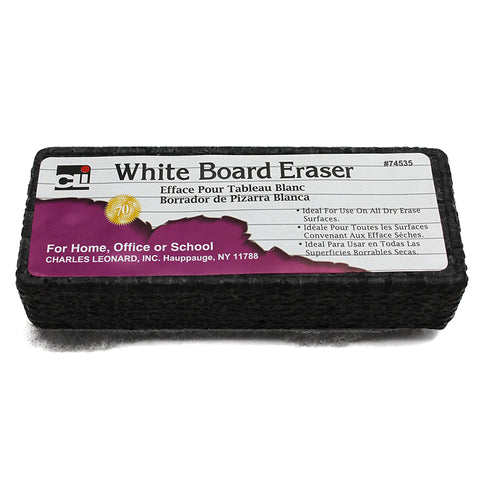 Eraser, Whiteboard, Felt/Foam, Gray And Black, 1 Eraser