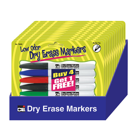 Pocket Dry Erase Markers, Low Odor, Buy 4 Get 1 Free Pocket Dry Erase Marker, Asst Clrs