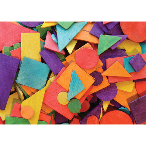 Wood Geometric Shapes, 1/2" To 2", 200 Pieces
